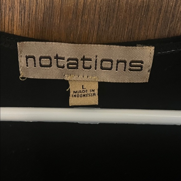 Notations Black Sleeveless Blouse with Silver Accent - Picture 2 of 6